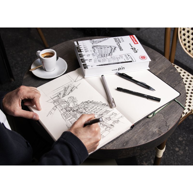 uni-ball Urban Sketching startersset, 9-delig, fineliners en tekenmateriaal